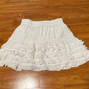 For The Republic Elegant White mini Ruffled Skirt, size Medium